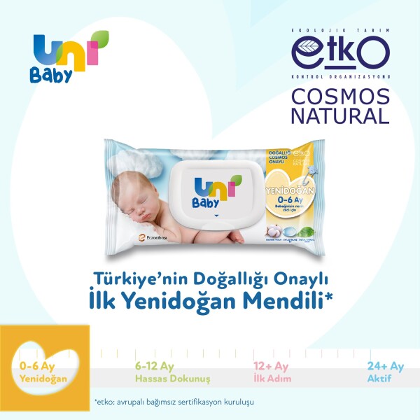 Uni Baby Yenidoğan Islak Havlu Mendil 3Lü 120 Yaprak - 3