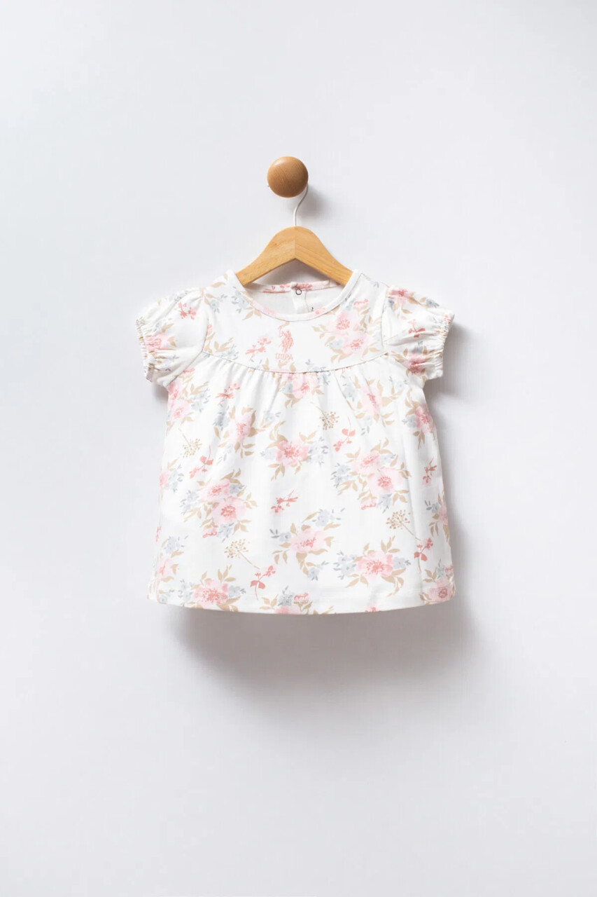 U.S Polo Bebek Elbise USB2417 Beyaz - 1