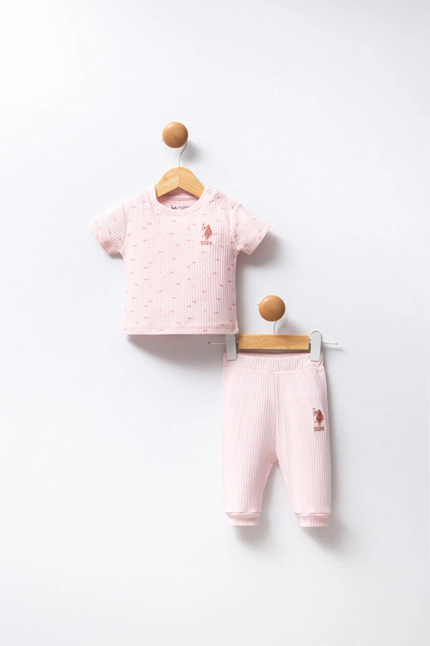 U.S Polo Bebek 2'Li Takım USB2456 Pudra - 1