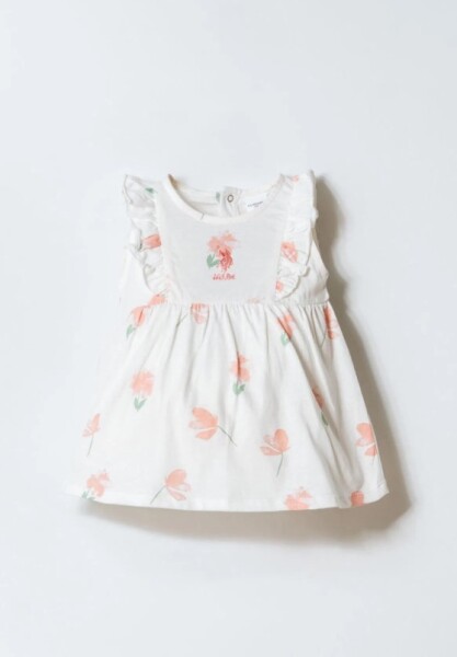 U.S. Polo Elbise USB2985 Beyaz-Pudra - U.S.Polo