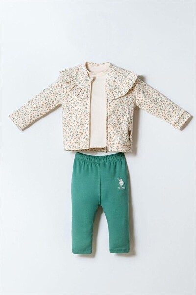 U.S. Polo 3lü Takım USB2981 Ekru Yeşil - U.S.Polo