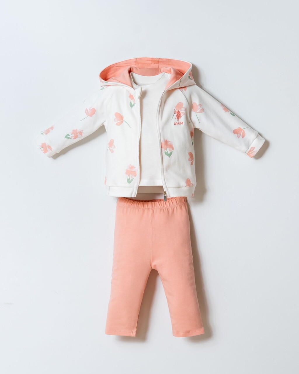 U.S. Polo 3lü Takım USB2990 Beyaz-Pudra - 1