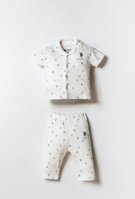 U.S. Polo Gömlek Pijama Takımı USB2852 Beyaz - 1