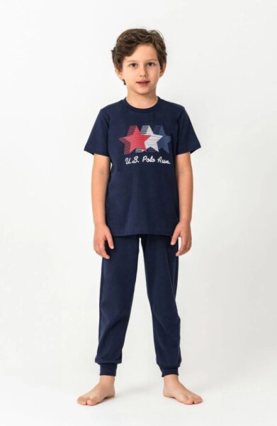U.S. Polo Kısa Kol Pijama Takım US2441-4 Lacivert - U.S.Polo