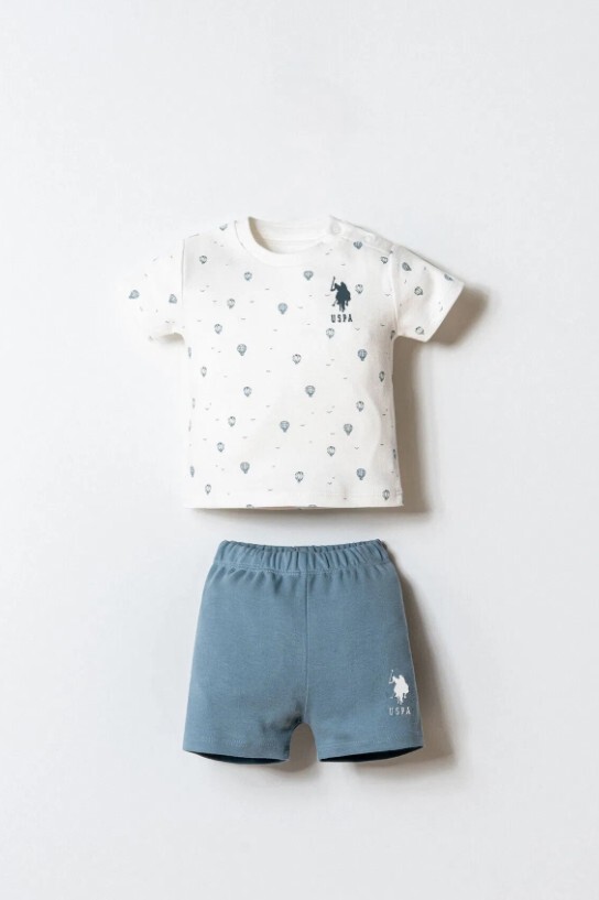 U.S. Polo Şortlu Takım USB2855 Beyaz - 1