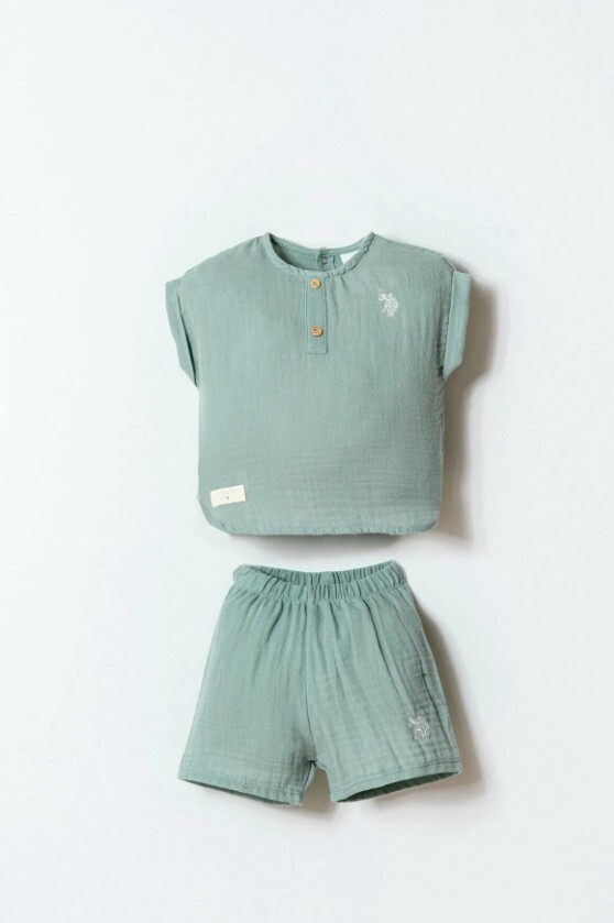 U.S. Polo Şortlu Takım USB2882 Mint - 1