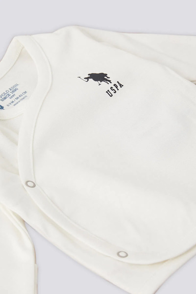 U.S.Polo Kız Bebek 10'Lu Zıbın Seti USB1646 Krem - 3