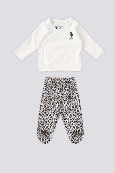 U.S.Polo Kız Bebek 10'Lu Zıbın Seti USB1646 Krem - 4