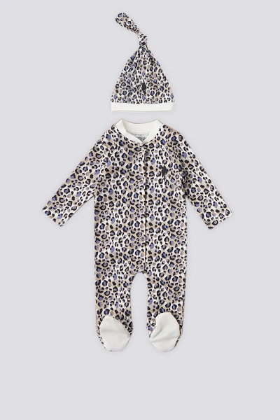 U.S.Polo Kız Bebek 10'Lu Zıbın Seti USB1646 Krem - 5