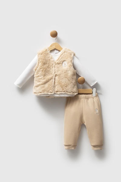 U.S. Polo Assn 3'lü Takım USB2779 Bej - U.S.Polo