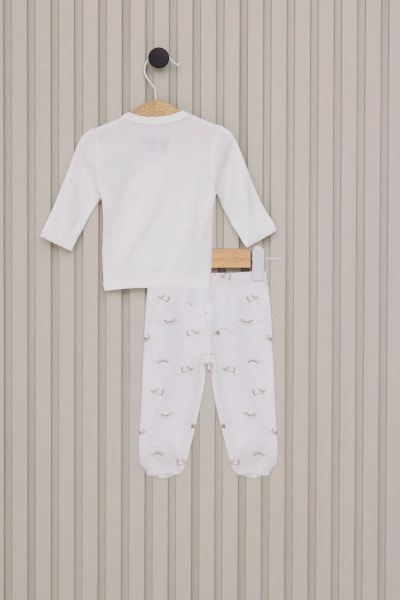 طقم ملابس أطفال من يو إس بولو مكون من 5 قطع للخروج من المستشفى، موديل USB2017، لون كريمي - 4