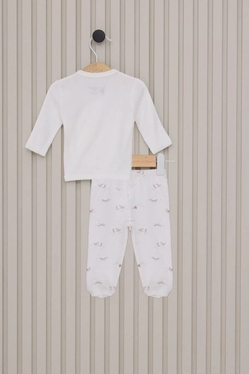 طقم ملابس أطفال من يو إس بولو مكون من 5 قطع للخروج من المستشفى، موديل USB2017، لون كريمي - 4