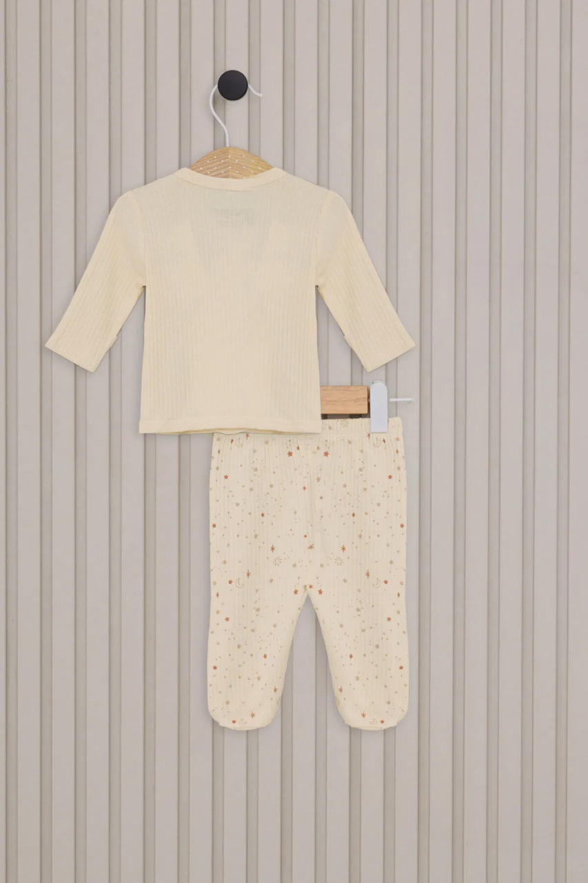 U.S.Polo Kız Bebek 5'Li Zıbın Seti USB2107 Krem - 4