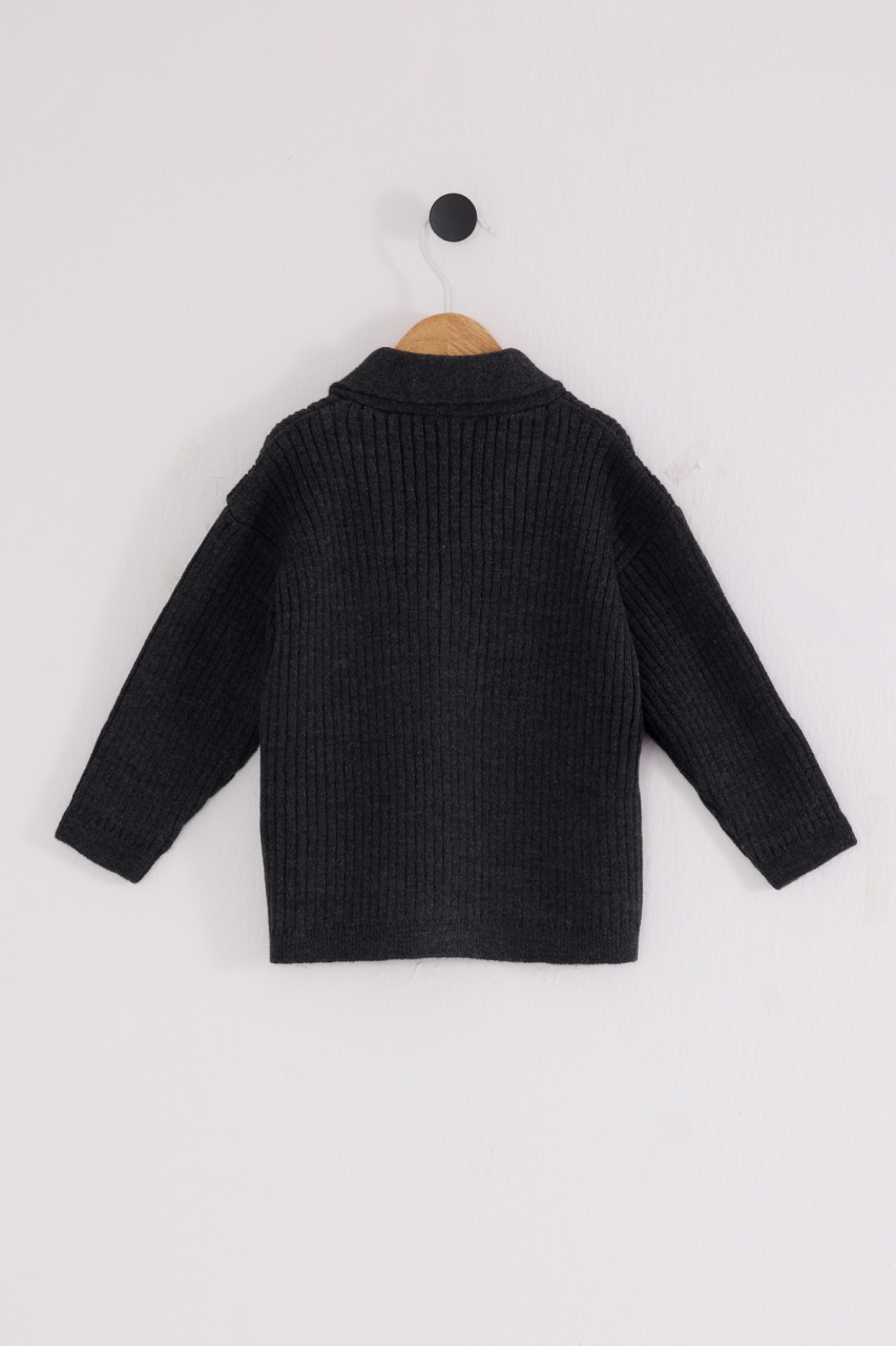 كارديجان أطفال من يو إس بولو أسوسييشن USB2608 بلون رمادي داكن ممزوج - 3