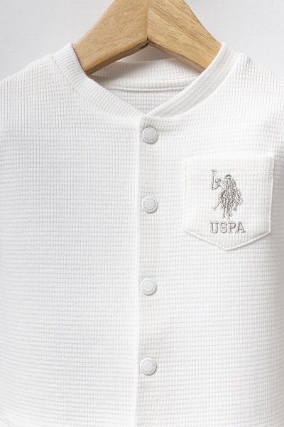 طقم بولو أمريكي مكون من 4 قطع، رقم الموديل USB2522، لون أبيض - 3