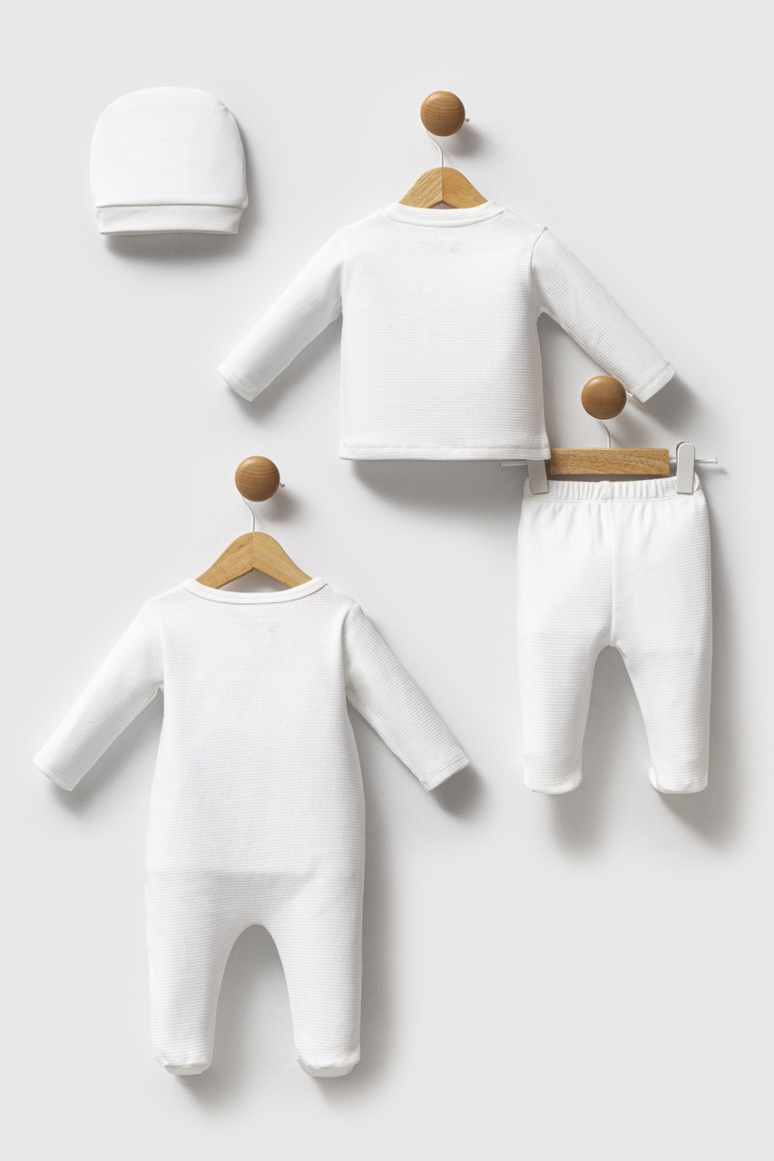 طقم بولو أمريكي مكون من 4 قطع، رقم الموديل USB2522، لون أبيض - 4