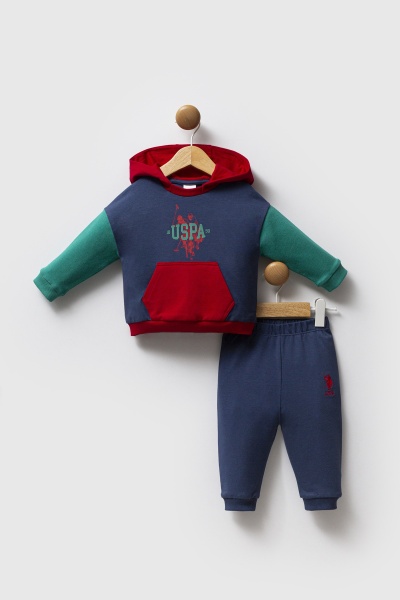 طقم بولو من قطعتين من يو إس بولو أسوسييشن، رقم الموديل USB2573، لون أخضر نيلي - U.S.Polo