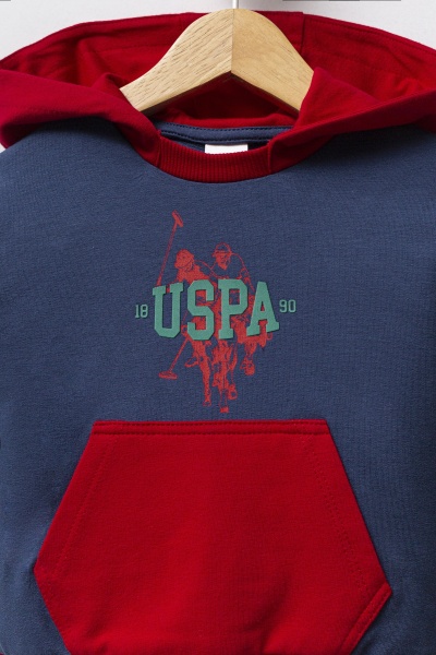 طقم بولو من قطعتين من يو إس بولو أسوسييشن، رقم الموديل USB2573، لون أخضر نيلي - 2