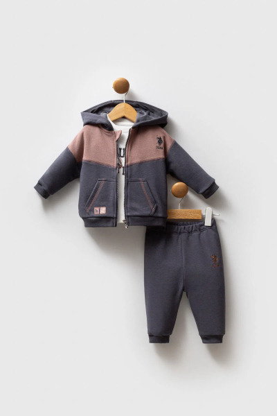 U.S. Polo Assn 3'lü Takım USB2561 Füme - U.S.Polo