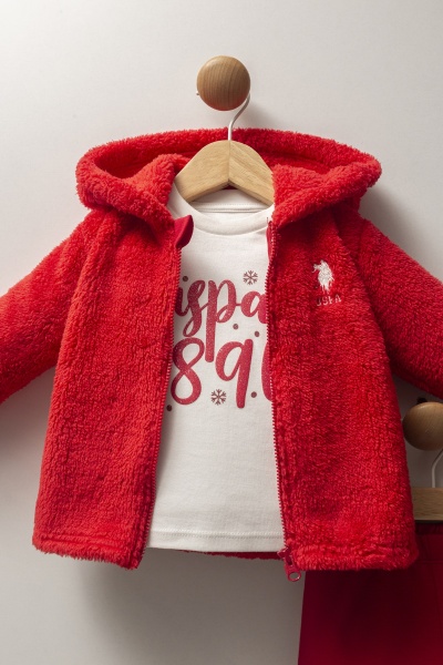 طقم بولو من ثلاث قطع من يو إس بولو أسوسييشن، رقم الموديل USB2732، لون أحمر - 3