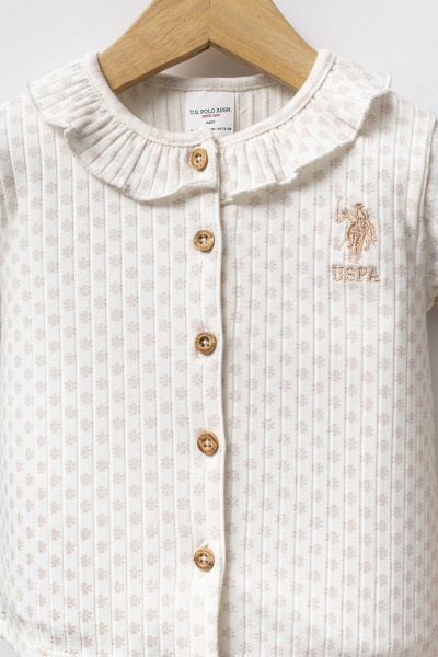 طقم بولو من قطعتين من يو إس بولو أسوسييشن، رقم الموديل USB2719، لون أبيض - 2