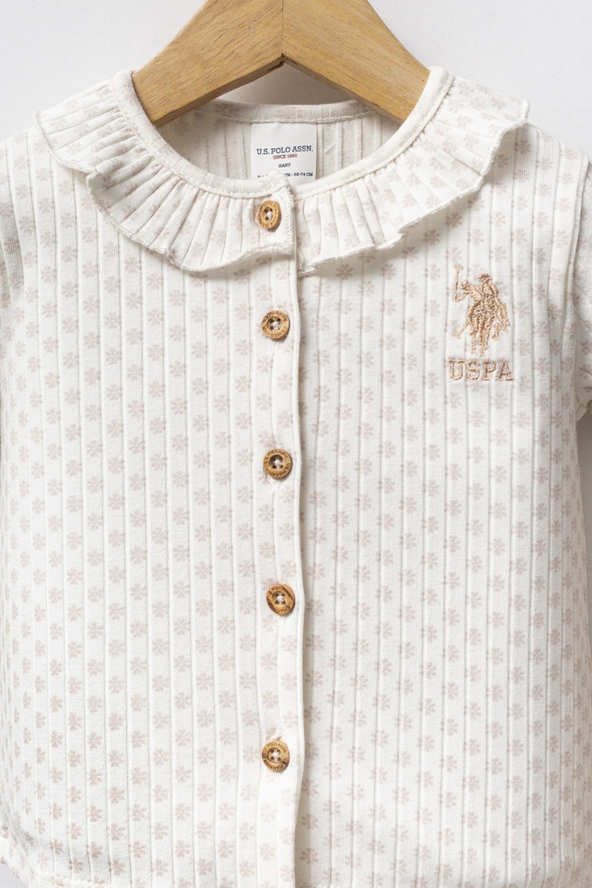طقم بولو من قطعتين من يو إس بولو أسوسييشن، رقم الموديل USB2719، لون أبيض - 2