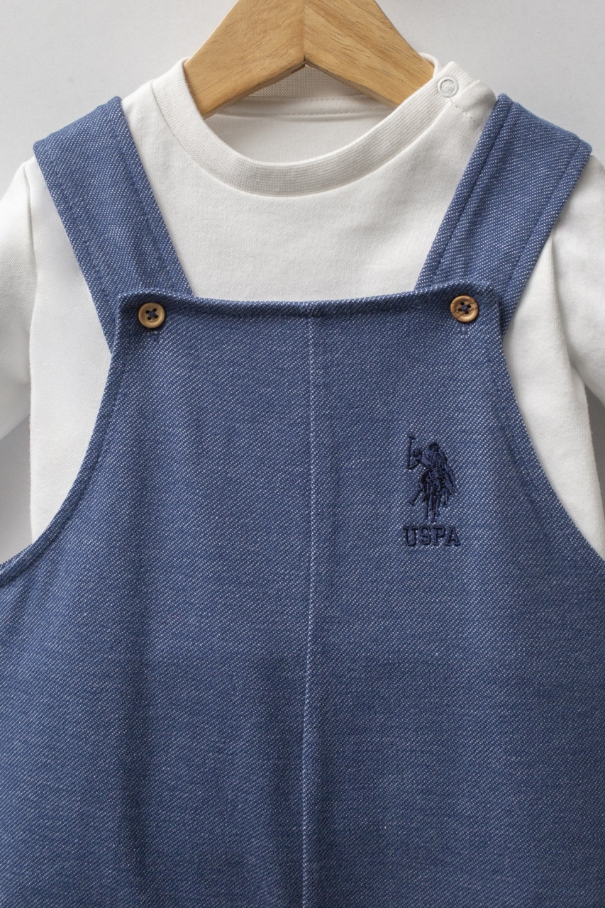 طقم بولو من قطعتين من يو إس بولو أسوسييشن، رقم الموديل USB2599، لون أزرق - 2