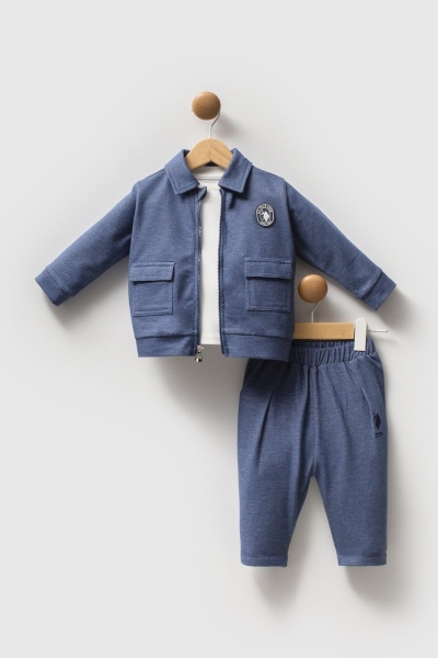 U.S. Polo Assn 3'lü Takım USB2597 Mavi - U.S.Polo