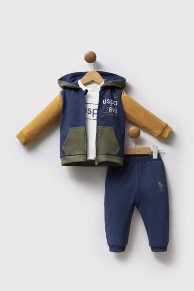 U.S. Polo Assn 3'lü Takım USB2574 İndigo Hardal - U.S.Polo