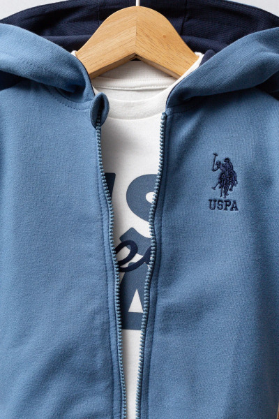 طقم بولو من ثلاث قطع من يو إس بولو أسوسييشن، رقم الموديل USB2558، لون أزرق - 3