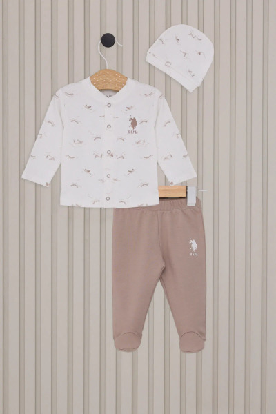U.S.Polo Erkek Bebek Patikli 3'Lü Takım USB2018 Krem - U.S.Polo