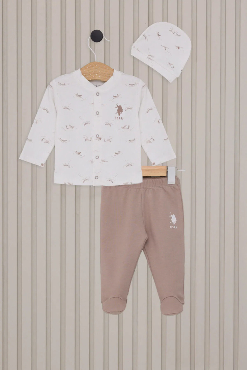 U.S.Polo Erkek Bebek Patikli 3'Lü Takım USB2018 Krem - 1