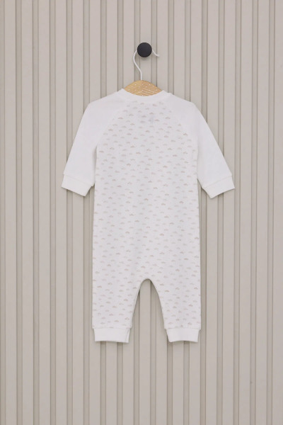 بدلة أطفال أولاد من يو إس بولو بأكمام طويلة وبدون أقدام، لون كريمي، موديل USB2025 - 3