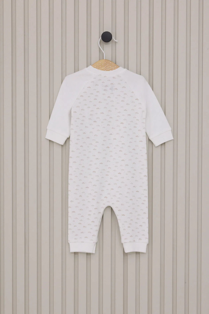 بدلة أطفال أولاد من يو إس بولو بأكمام طويلة وبدون أقدام، لون كريمي، موديل USB2025 - 3