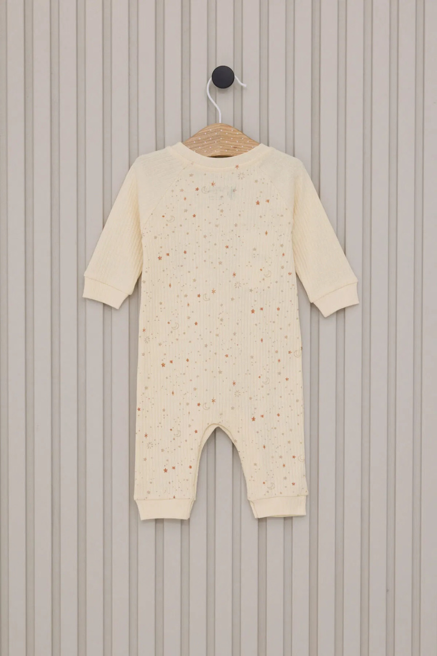 U.S.Polo Kız Bebek Uzun Kol Patiksiz Tulum USB2111 Krem - 3