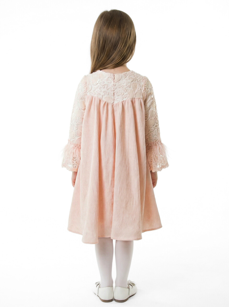 Kız Çocuk Elbise 3-7 Yaş 604 Pembe - 2