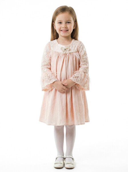 Kız Çocuk Elbise 3-7 Yaş 604 Pembe - 3