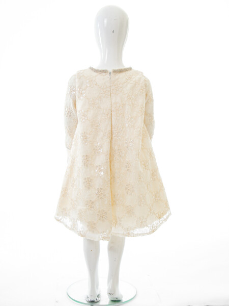 Kız Çocuk Elbise 3-7 Yaş 613 Ekru - 3