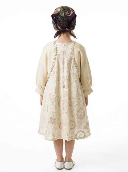 Kız Çocuk Elbise 4-8 Yaş 922 Bej - 2