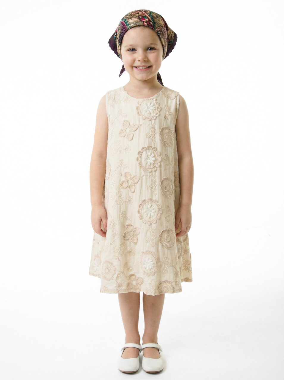 Kız Çocuk Elbise 4-8 Yaş 922 Bej - 3