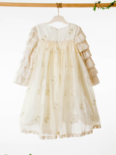 Kız Çocuk Elbise 4-8 Yaş 924 Bej - 5