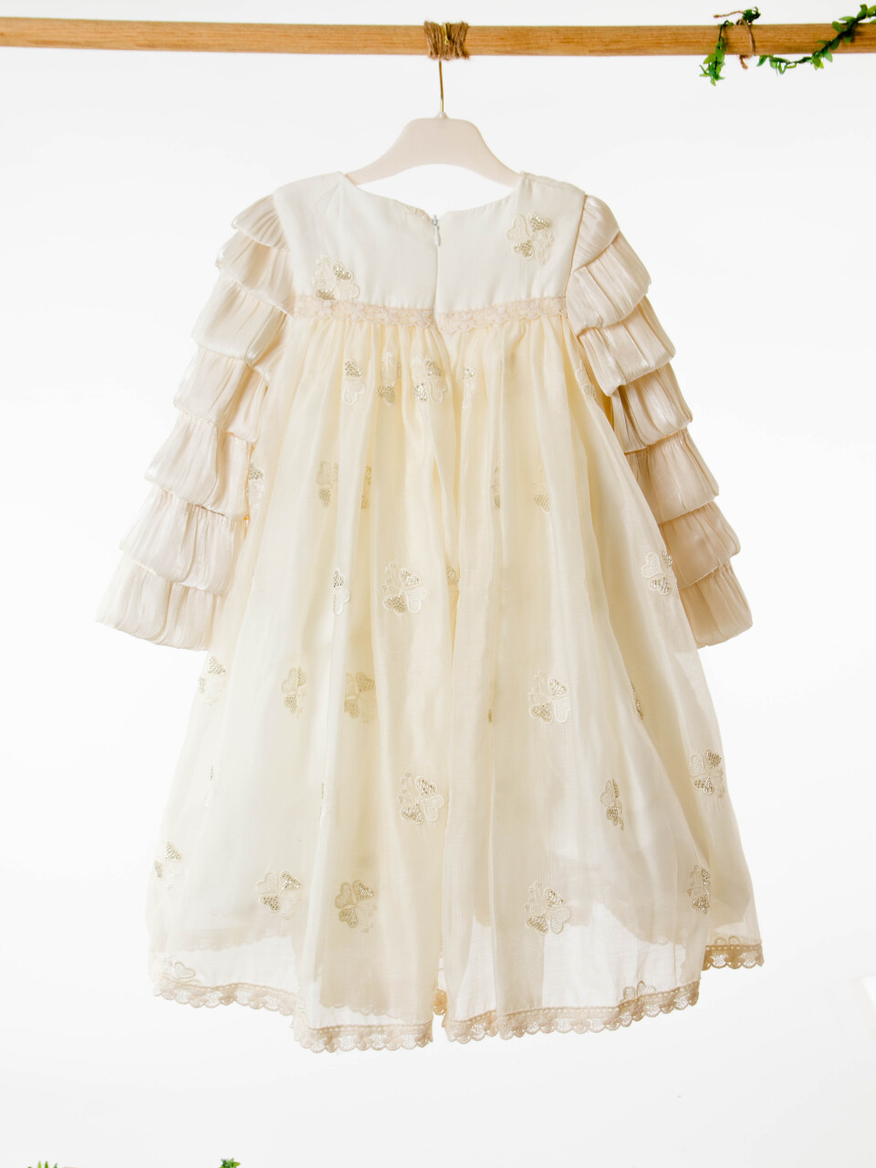 Kız Çocuk Elbise 4-8 Yaş 924 Bej - 5