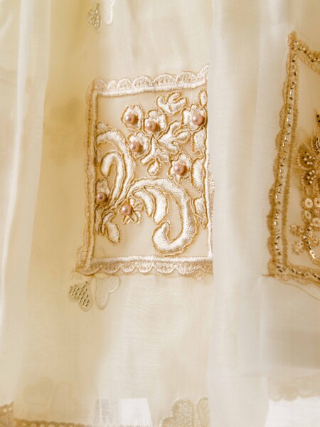 Kız Çocuk Elbise 4-8 Yaş 924 Bej - 6