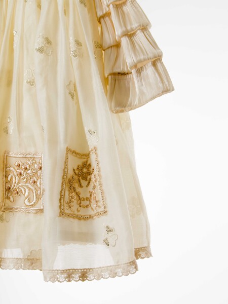 Kız Çocuk Elbise 4-8 Yaş 924 Bej - 9