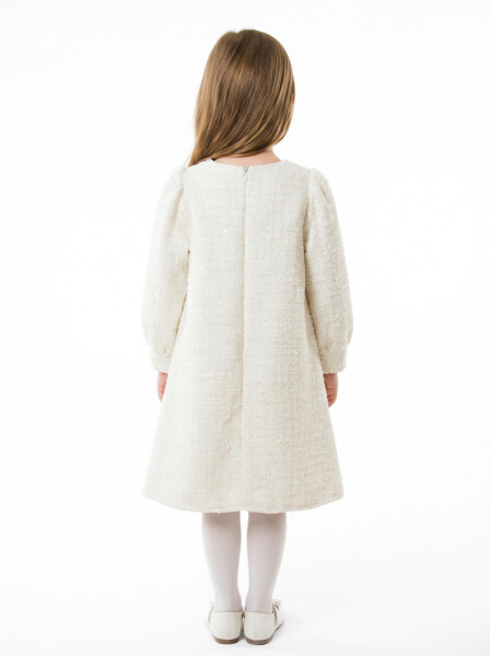 Kız Çocuk Elbise 4-8 Yaş 920 Ekru - 2