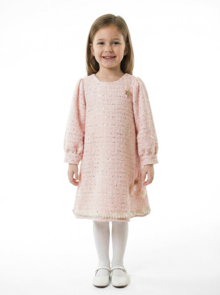Kız Çocuk Elbise 4-8 Yaş 920 Pembe - Vior Kids