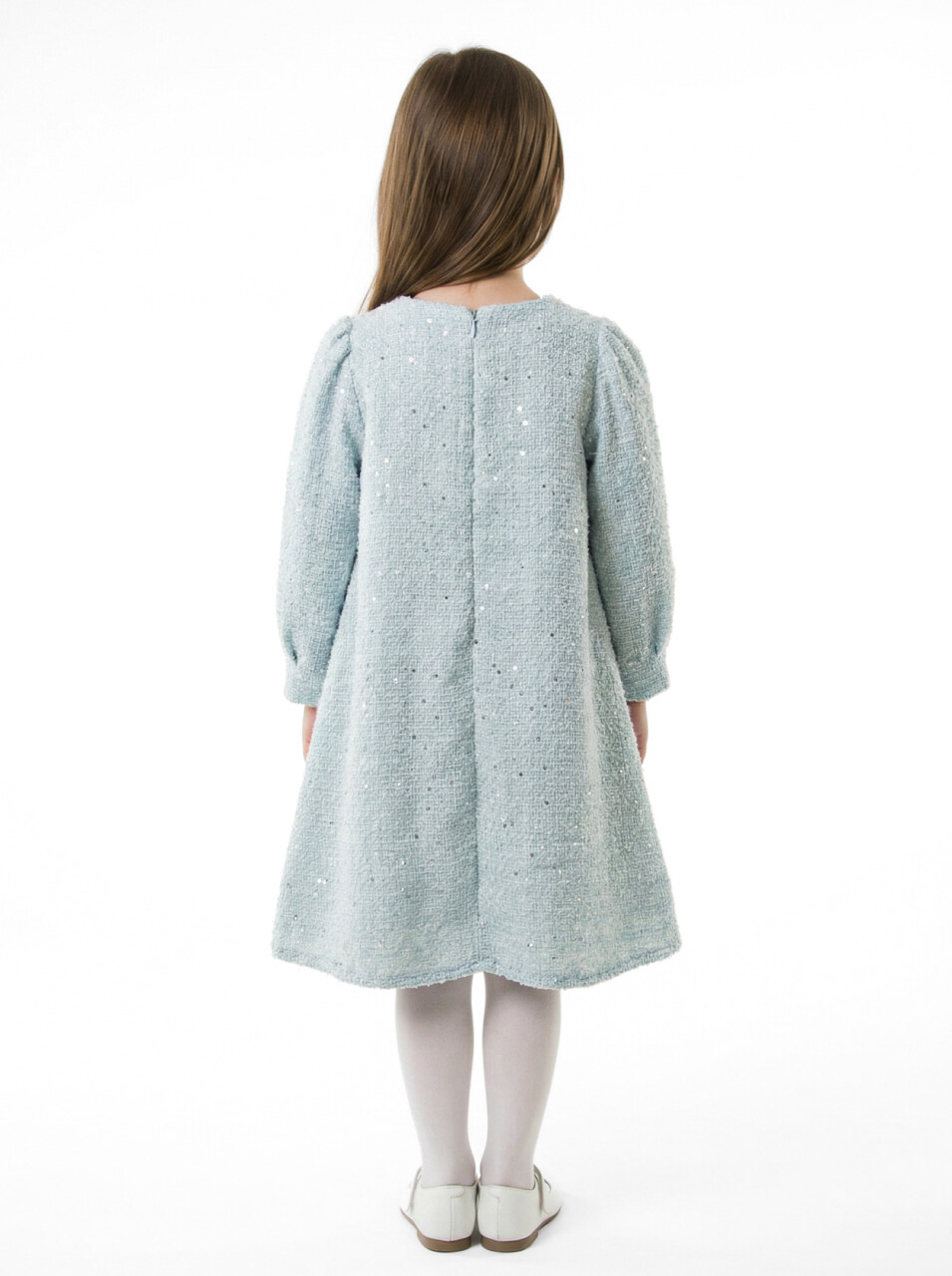 Kız Çocuk Elbise 4-8 Yaş 920 Mavi - 2