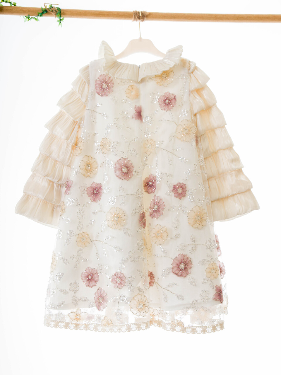 Kız Çocuk Elbise 4-8 Yaş 925 Bej - 4