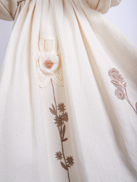 Kız Çocuk Elbise 4-8 Yaş 929 Bej - 8