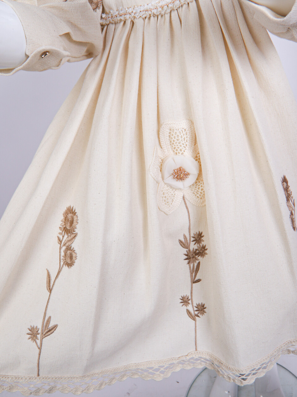 Kız Çocuk Elbise 4-8 Yaş 929 Bej - 10